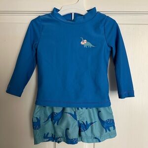 Carter's Blue Dinosaur Swim Rashguard Set 9 months